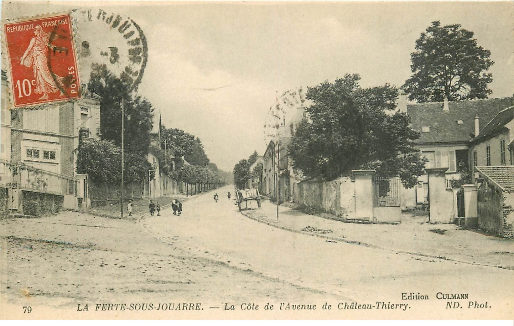 carte postale ancienne 77 LA FERTE-SOUS-JOUARRE. La Côte Avenue de Château-Thierry