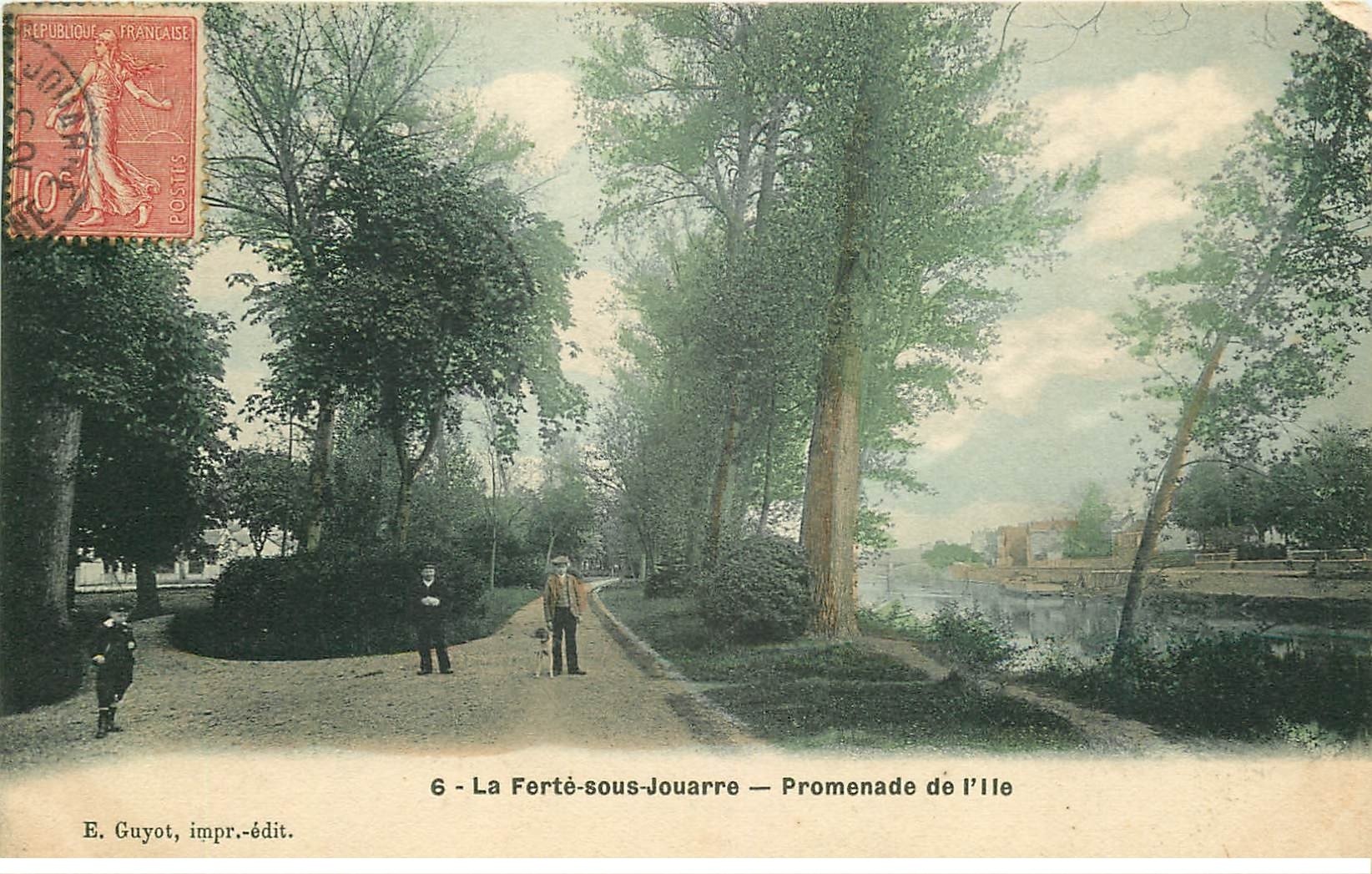 carte postale ancienne 77 LA FERTE-SOUS-JOUARRE. Promenade de l'Ile