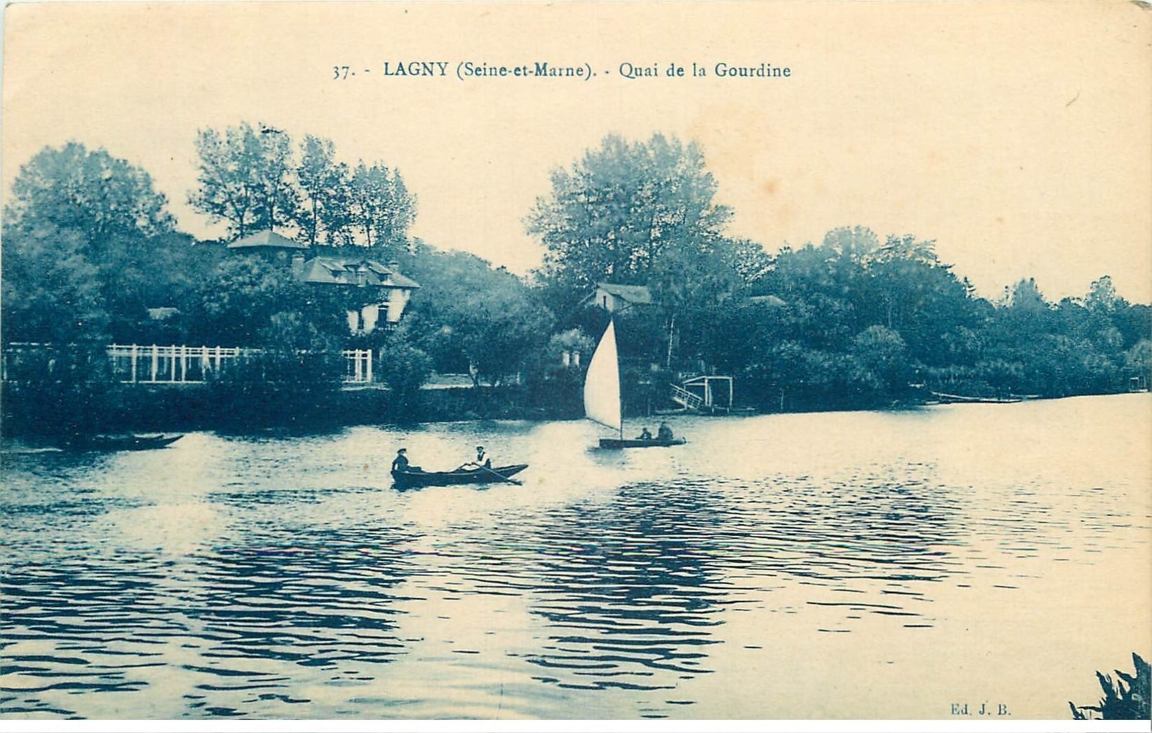 carte postale ancienne 77 LAGNY SUR MARNE. Quai de la Gourdine