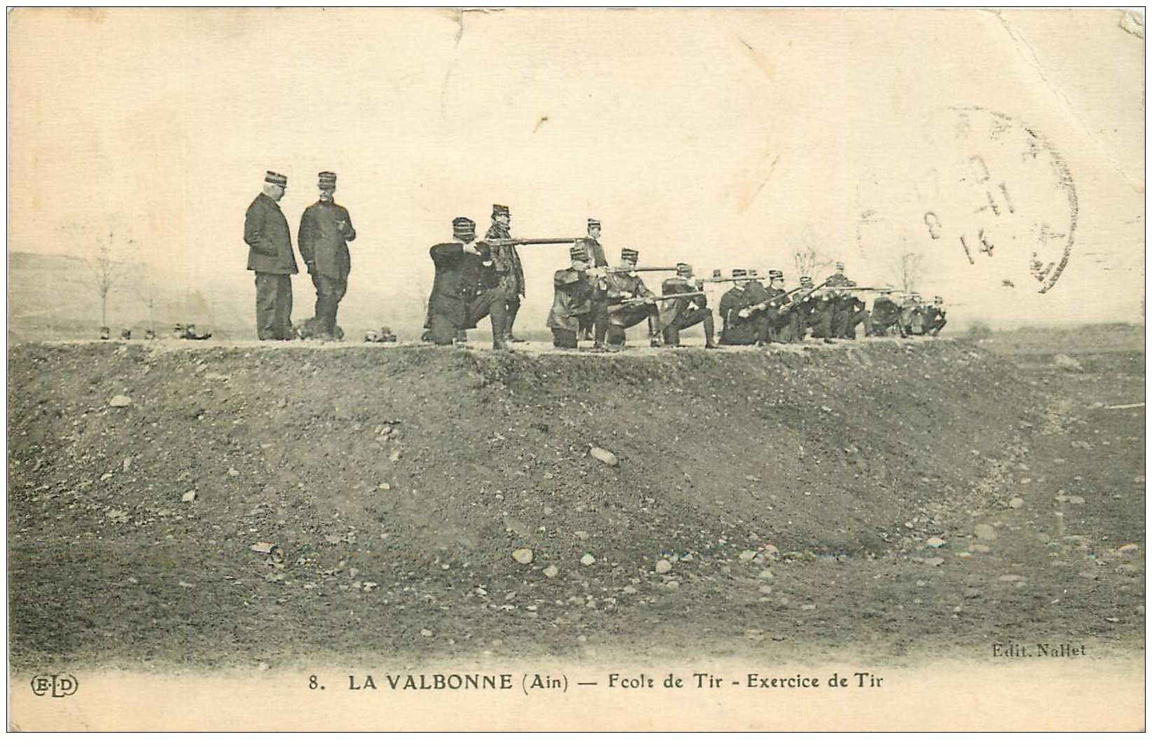 carte postale ancienne 01 LA VALBONNE. Ecole et Exercice de Tir