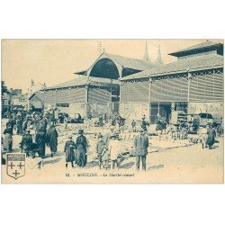 carte postale ancienne 03 MOULINS. Le Marché couvert 1924