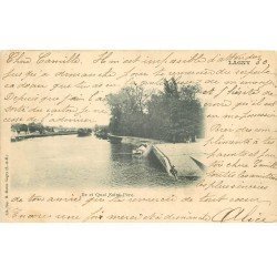 carte postale ancienne 77 LAGNY SUR MARNE. Ile et Quai Saint-Père 1903
