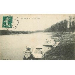 carte postale ancienne 77 LAGNY SUR MARNE. Les Vallières Lavandière 1910