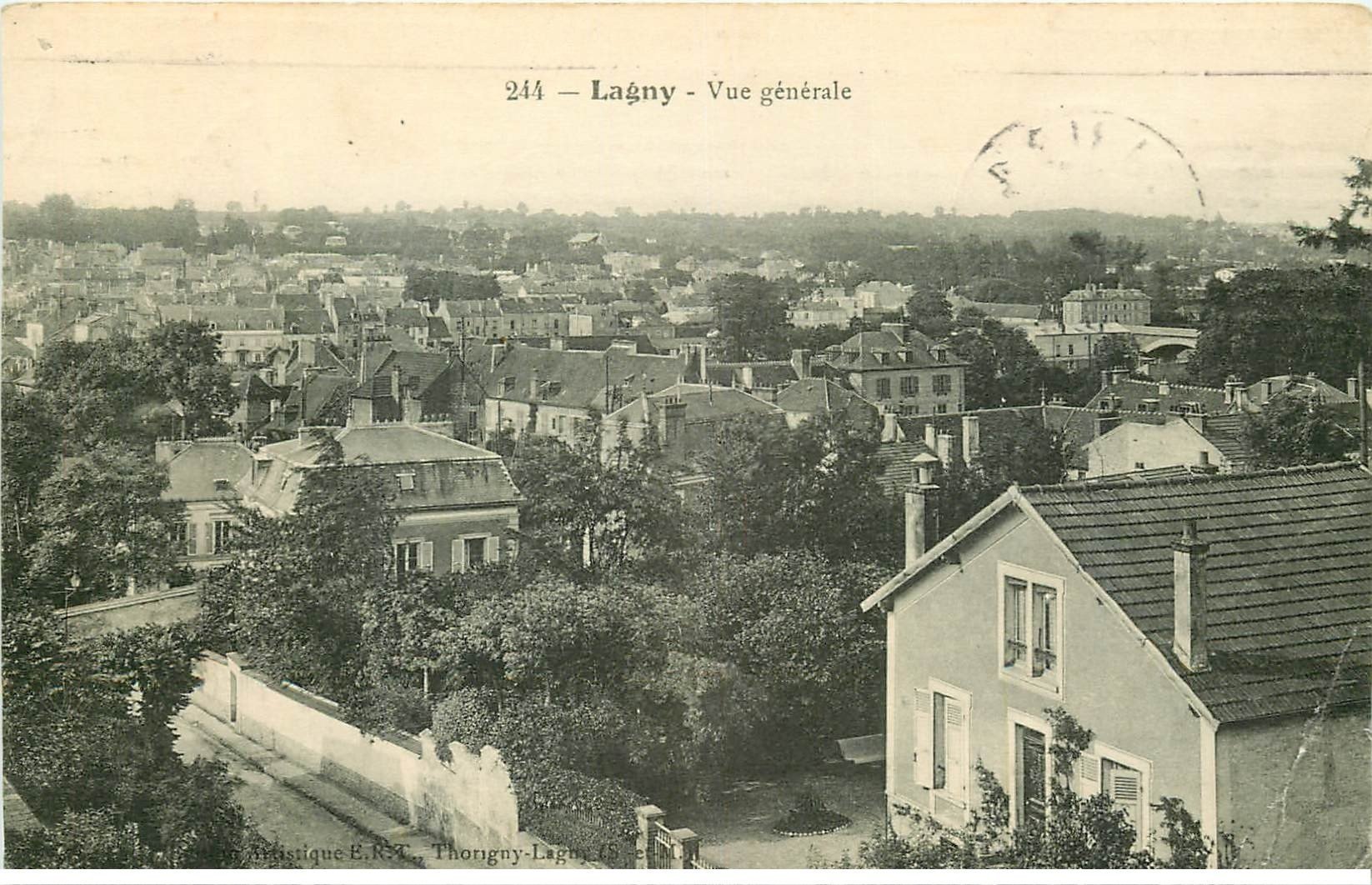 carte postale ancienne 77 LAGNY SUR MARNE. Vue générale 1912