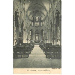 carte postale ancienne 77 LAGNY SUR MARNE. Intérieur de l'Eglise