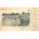 carte postale ancienne 77 LAGNY SUR MARNE. Rue du Pont de Fer 1901 Hôtel Café Restaurant