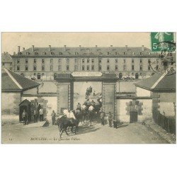 carte postale ancienne 03 MOULINS. Le Quartier Villars 1908. Militaires Cavaliers