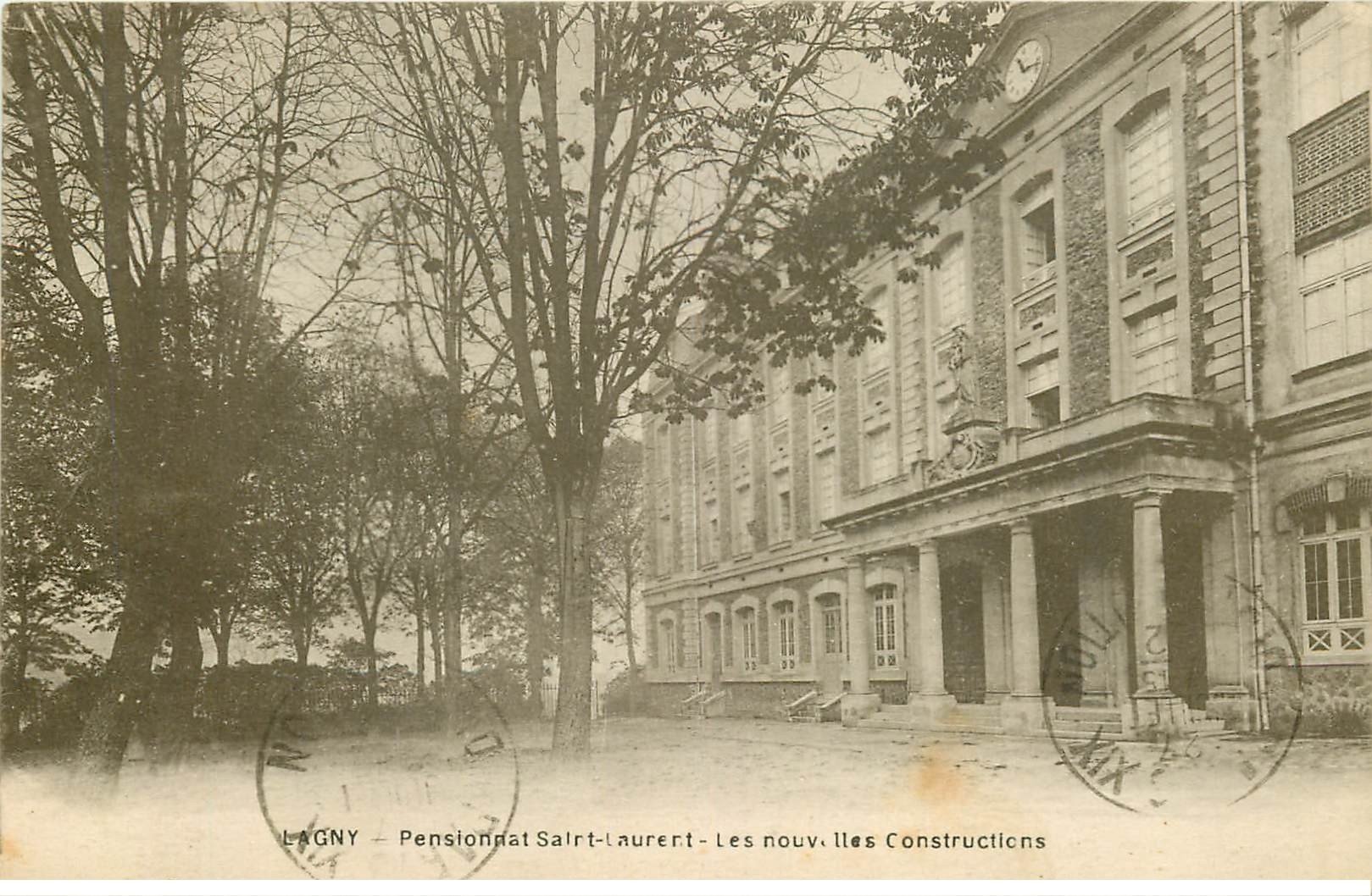 carte postale ancienne 77 LAGNY SUR MARNE. Pensionnat Saint-laurent Nouvelles Constructions