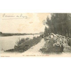 carte postale ancienne 77 LAGNY SUR MARNE. Un coin des Vallières élégantes avec ombrelles 1907