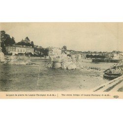 carte postale ancienne 77 LAGNY-THORIGNY. Pont de Pierre détruit