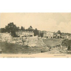 carte postale ancienne 77 LAGNY-THORIGNY. Pont de Pierre détruit par le Génie français 1914