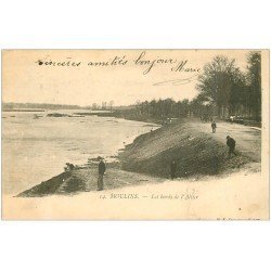 carte postale ancienne 03 MOULINS. Les Bords de l'Allier 1903. Le T du facteur au verso