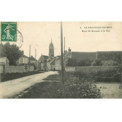 carte postale ancienne 77 LE CHATELET-EN-BRIE. Route du Saveteau et le Gué 1912