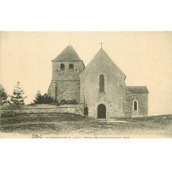 carte postale ancienne 77 LA GENEVRAYE. L'Eglise animation