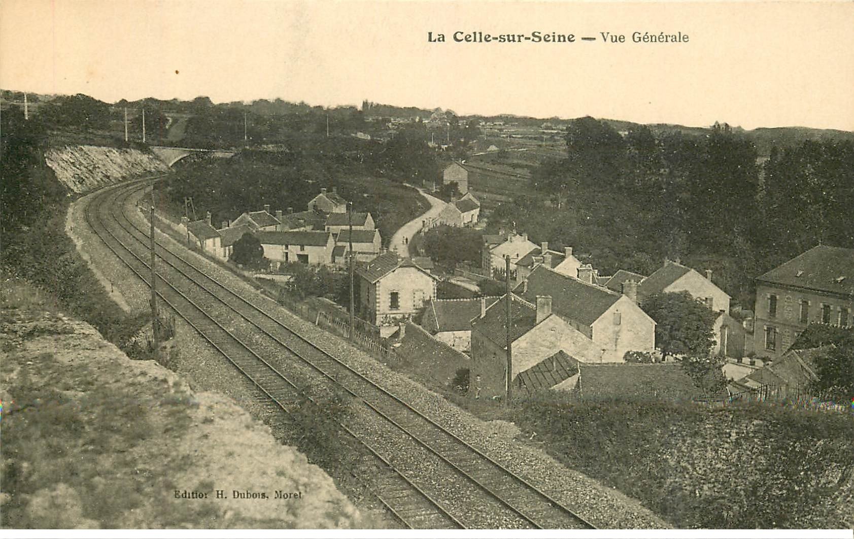 carte postale ancienne 77 LA CELLE-SUR-SEINE. Ligne du Chemin de Fer
