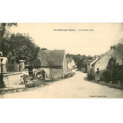 carte postale ancienne 77 LA CELLE-SUR-SEINE. La Grande Rue attelage