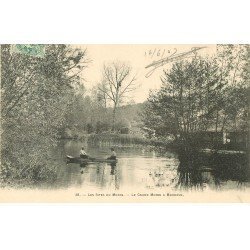 carte postale ancienne 77 LES SITES DU MORIN. Canotage sur le Grand Morin à Mourox
