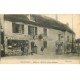 carte postale ancienne 77 MARCILLY. Maison Lebel vins et tabacs. Facteur en vélo 1918