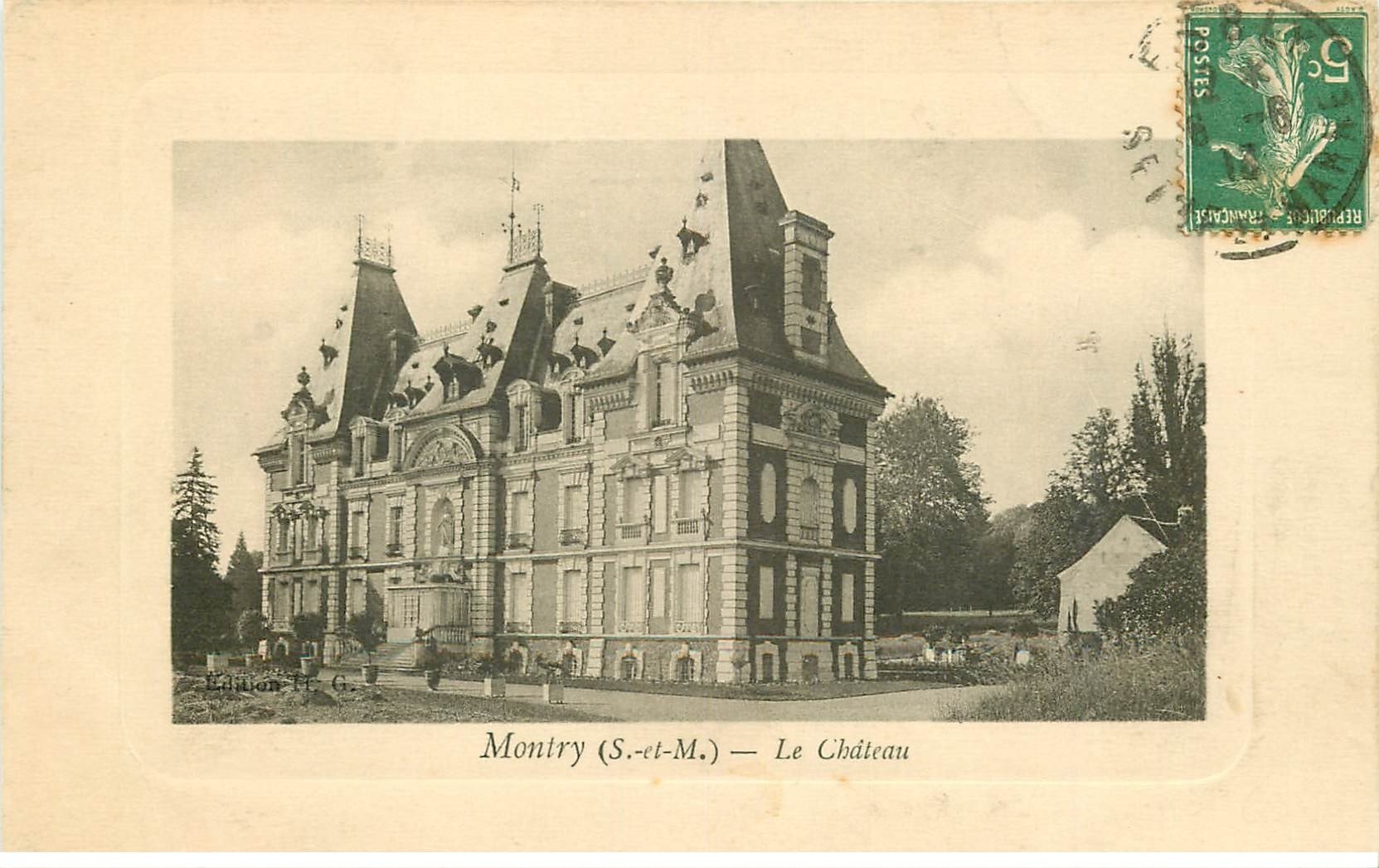 carte postale ancienne 77 MONTRY. Le Château 1913