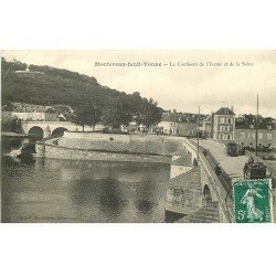 carte postale ancienne 77 MONTEREAU-FAULT-YONNE. Confluent Yonne et Seine 1908