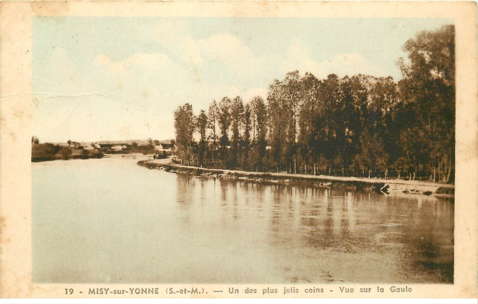 carte postale ancienne 77 MISY-SUR-YONNE. La Gaule. Timbre absent 1951