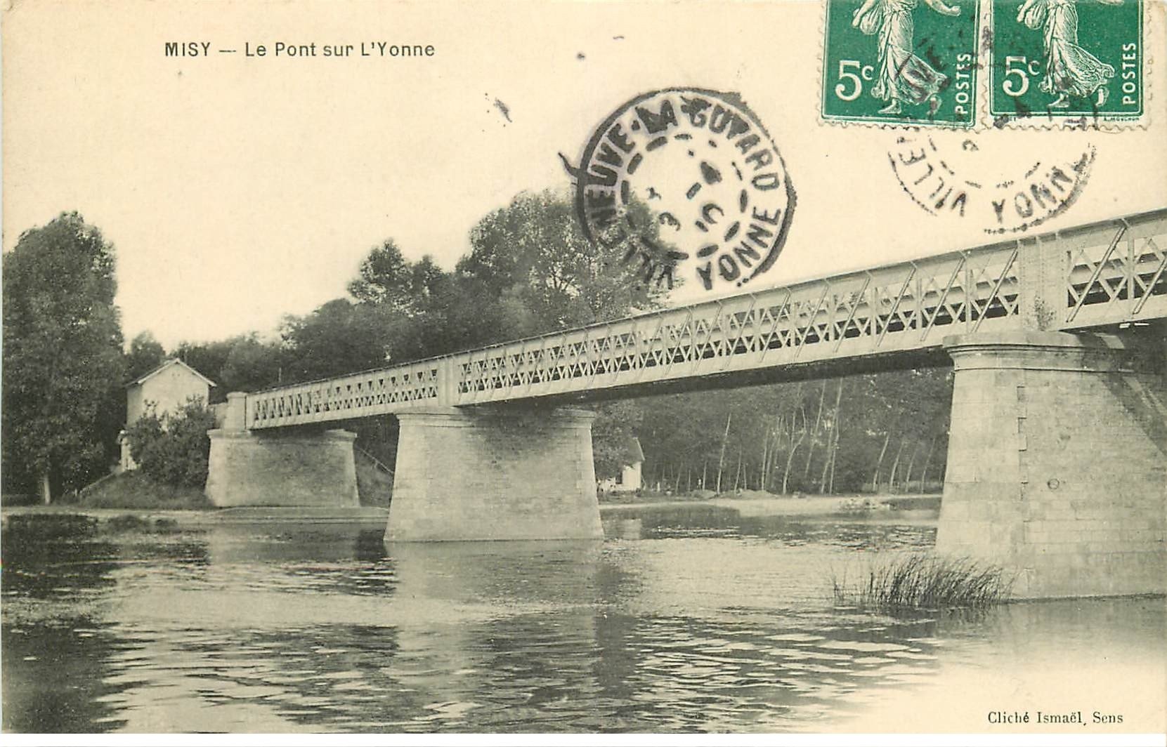 carte postale ancienne 77 MISY-SUR-YONNE. Le Pont 1910