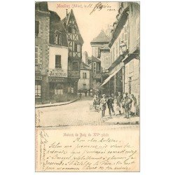 carte postale ancienne 03 MOULINS. Maison de Bois 1903. Buvette Jacquemard et Facteur