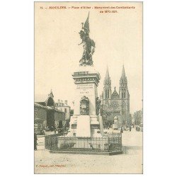 carte postale ancienne 03 MOULINS. Monument Combattants Place d'Allier