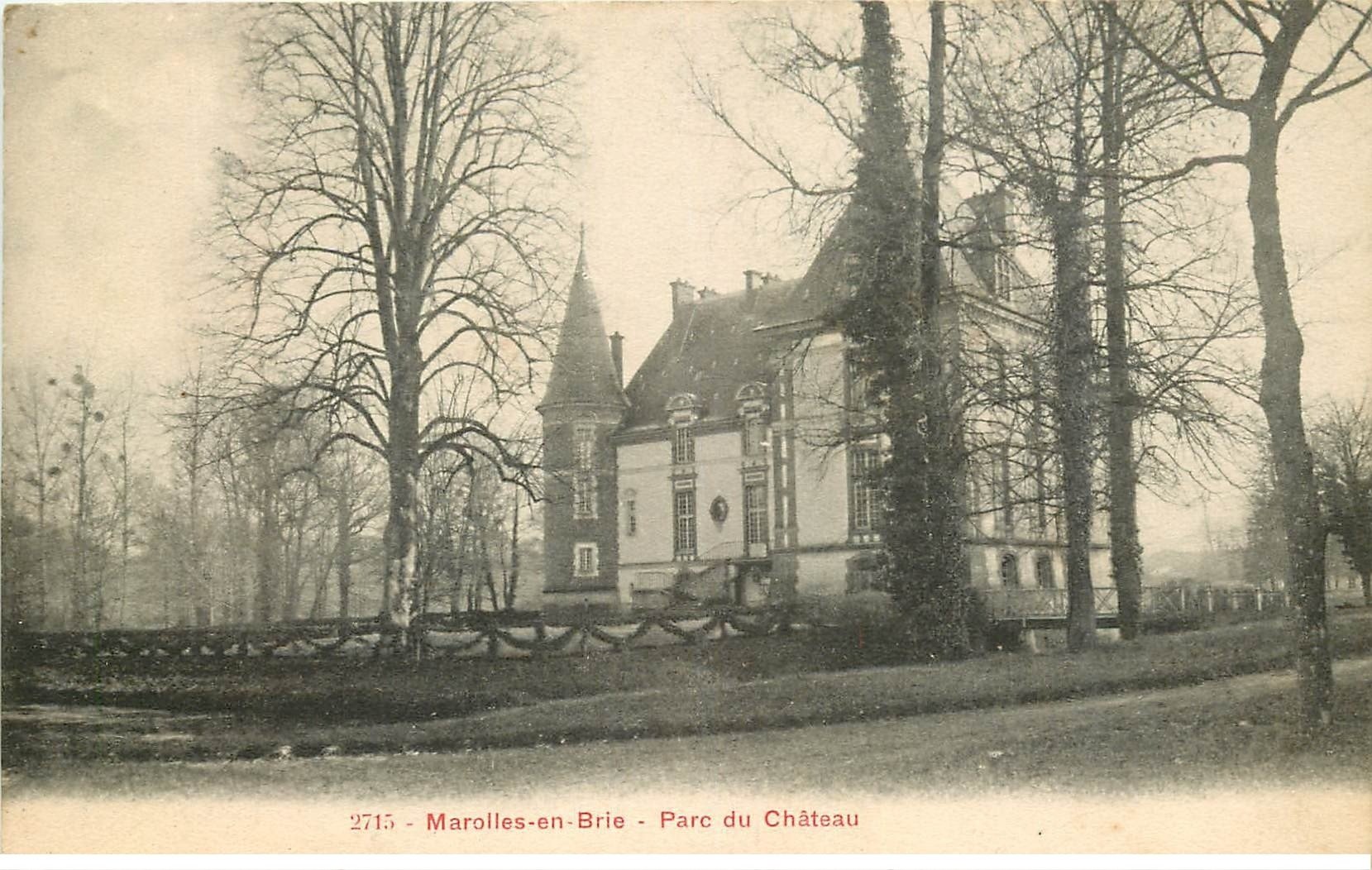 carte postale ancienne 77 MAROLLES-EN-BRIE. Parc du Château 1906