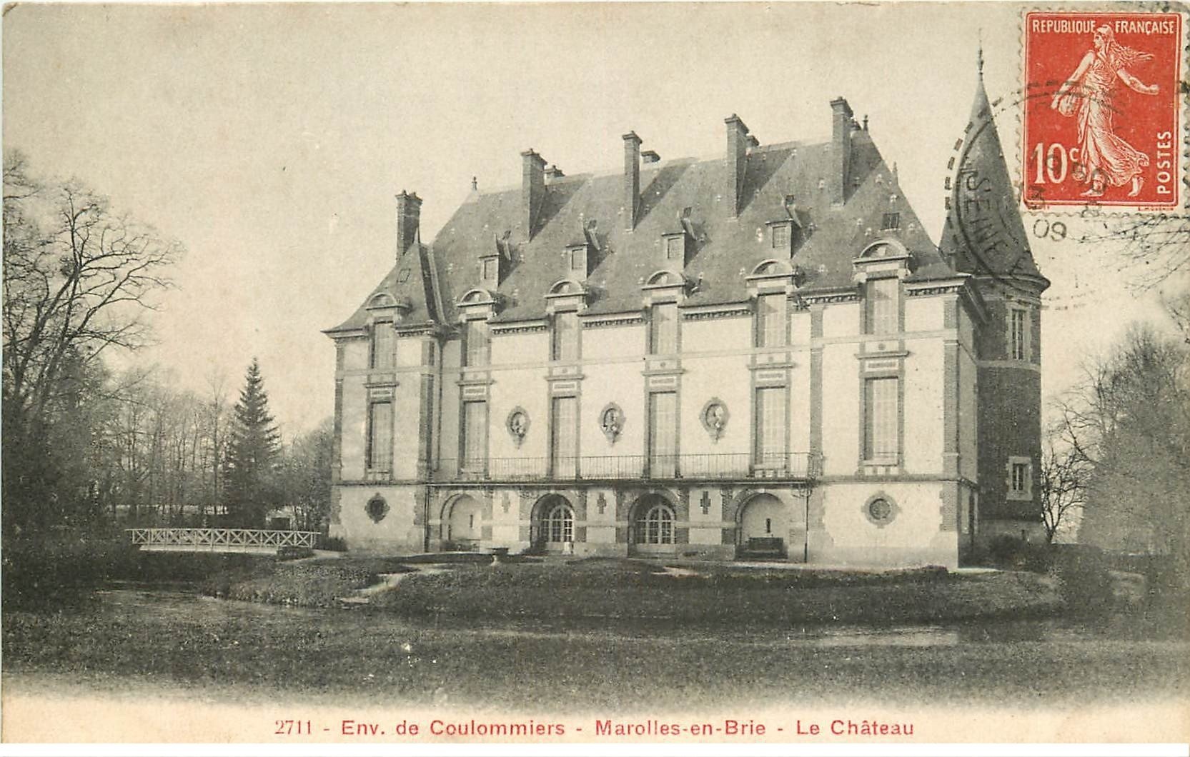 carte postale ancienne 77 MAROLLES-EN-BRIE. Parc du Château 1909