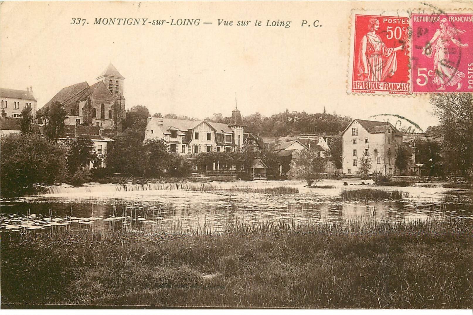 carte postale ancienne 77 MONTIGNY-SUR-LOING 1937