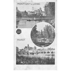 carte postale ancienne 77 MONTIGNY-SUR-LOING et MORET. Canotage