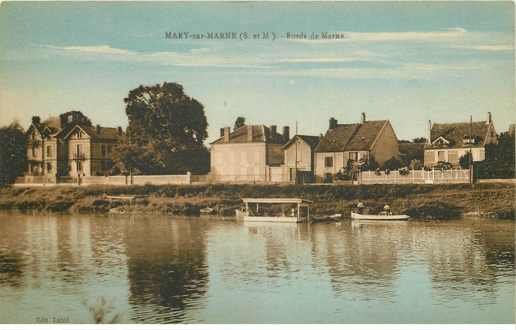 carte postale ancienne 77 MARY-SUR-MARNE. Canotage bords de Marne