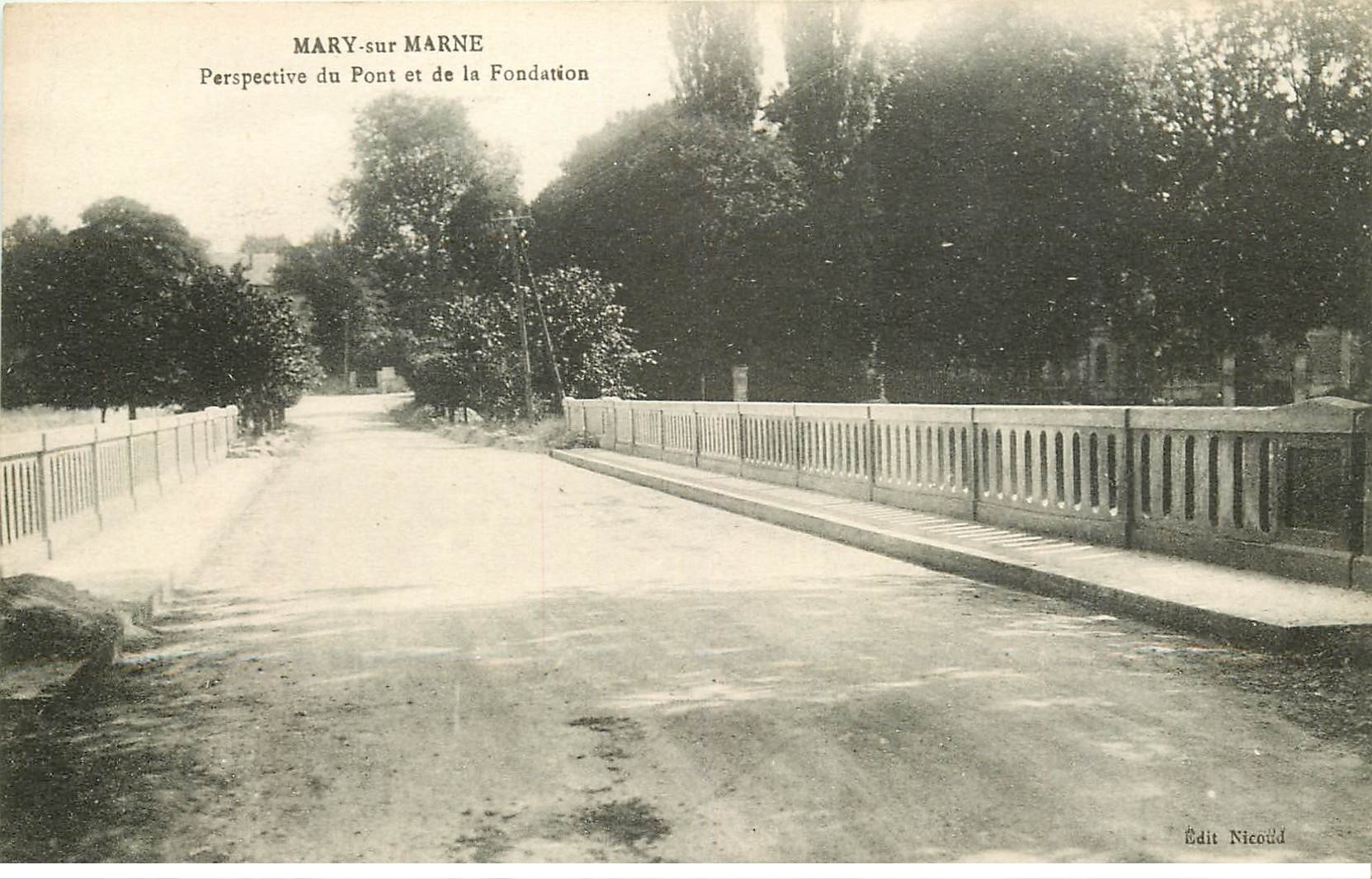 carte postale ancienne 77 MARY-SUR-MARNE. Pont de la Fondation