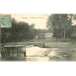 carte postale ancienne 77 NOISIEL. Barrage Usine Menier 1906