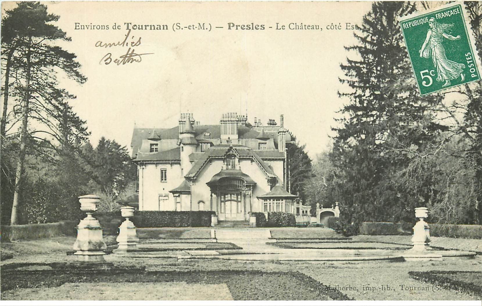 carte postale ancienne 77 PRESLES. Le Château
