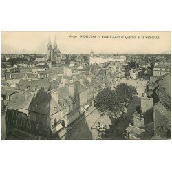 carte postale ancienne 03 MOULINS. Place d'Allier Quartier Cathédrale. Magasin Merlin