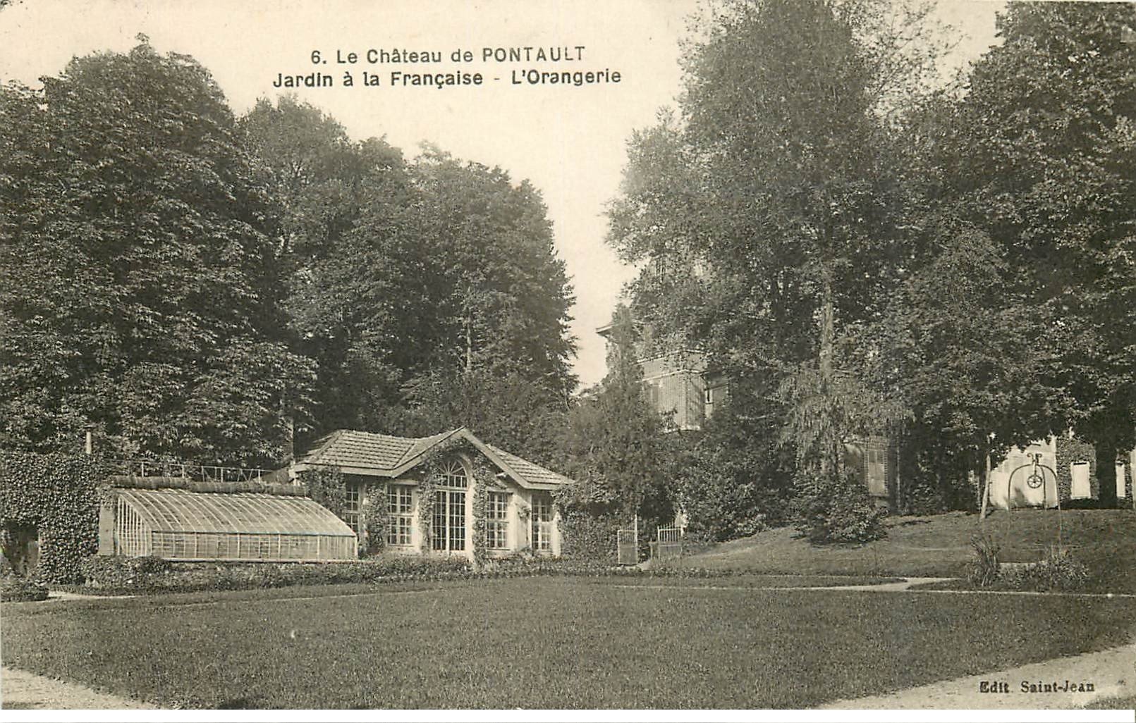 carte postale ancienne 77 PONTAULT. Le Château, Orangerie et Jardin 1932