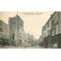 carte postale ancienne 77 COULOMMIERS. Eglise Rue du Palais de Justice