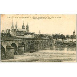 carte postale ancienne 03 MOULINS. Pont Régemortes 1912