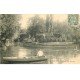 carte postale ancienne 77 COULOMMIERS. Pêcheurs en barque bords du Morin 1905