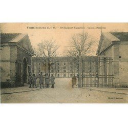 carte postale ancienne 77 FONTAINEBLEAU. Caserne Damesme 46° Infanterie 1925