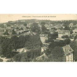 carte postale ancienne 77 CHELLES. Panorama et Fort 1912