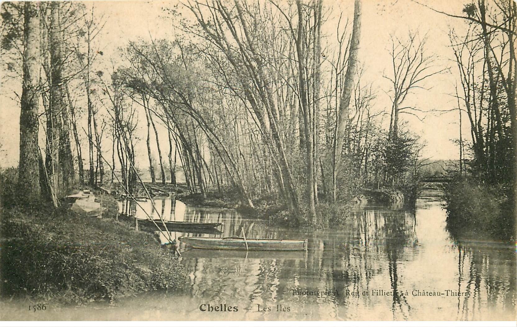 carte postale ancienne 77 CHELLES. Les Îles vers 1900