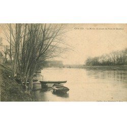 carte postale ancienne 77 CHELLES. Marne Amont du Pont de Gournay 1906