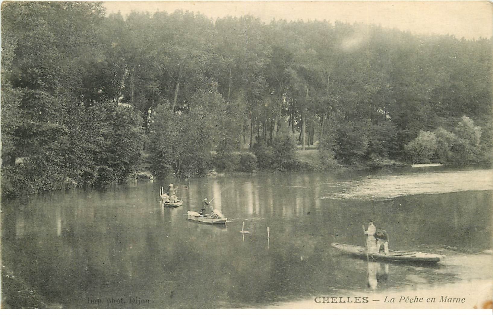 carte postale ancienne 77 CHELLES. La Pêche en Marne