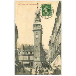 carte postale ancienne 03 MOULINS. Tour Jacquemart 1913. Droguerie générale