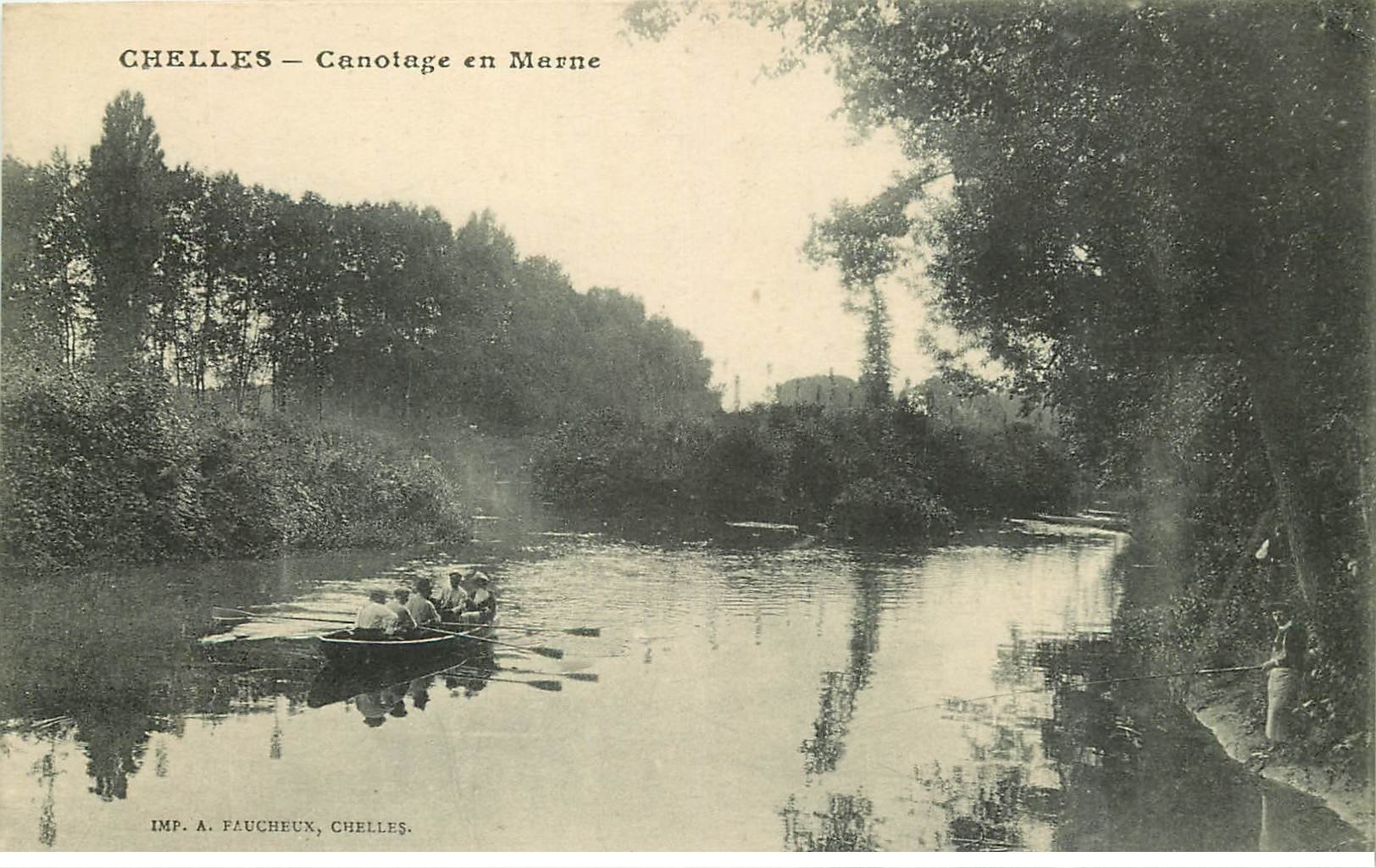 carte postale ancienne 77 CHELLES. Canotage en Marne