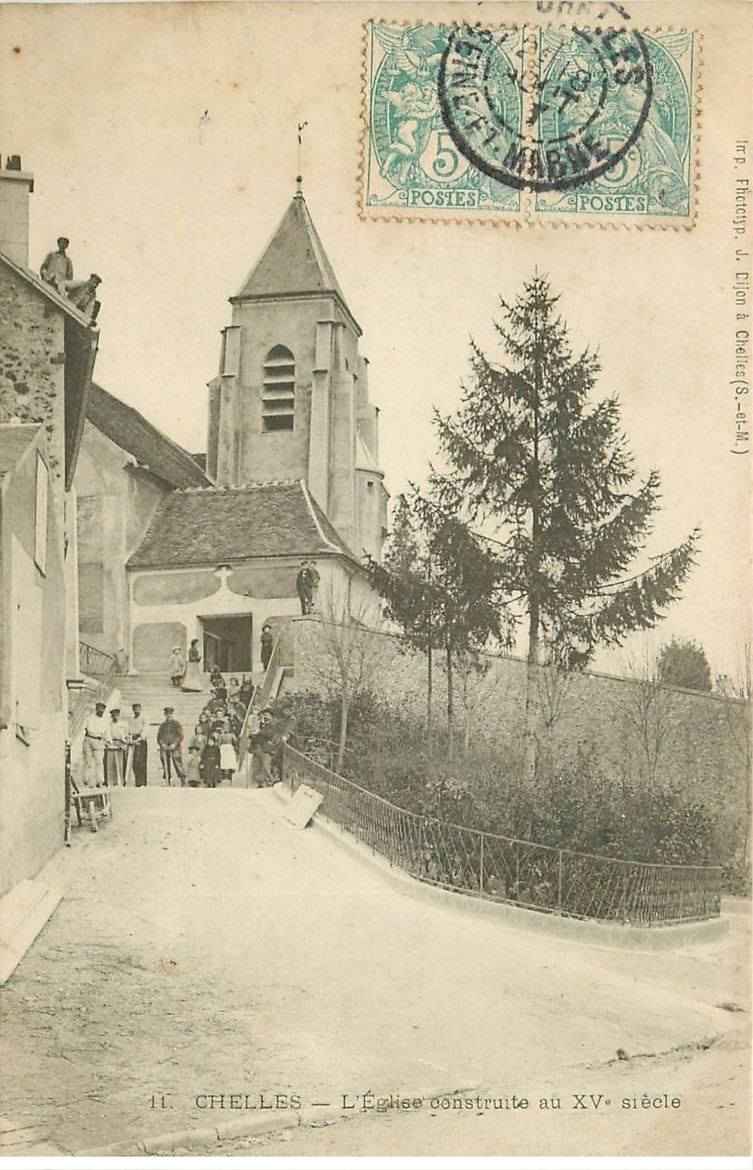 carte postale ancienne 77 CHELLES. L'Eglise du XV siècle 1906