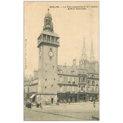 carte postale ancienne 03 MOULINS. Tour Jacquemart Beffroi municipal 1910